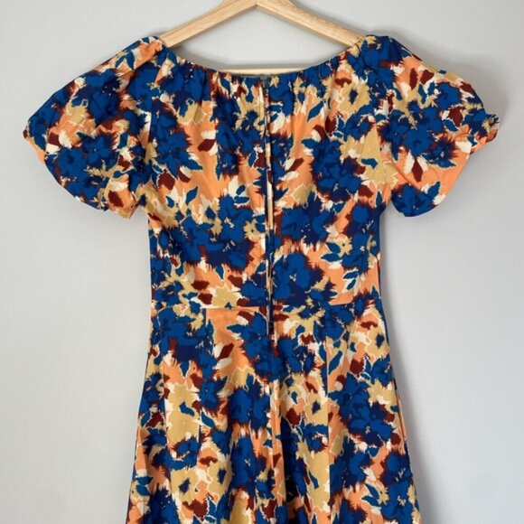 NEW Ulla Johnson Imara Blue Floral Cotton Short Sleeve Midi Dress | size 2 - Picture 14 of 16